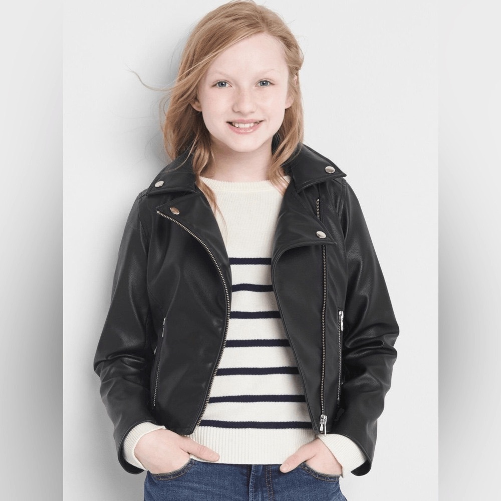 GAP KIDS Teen 100% Recycled Faux-Leather Moto Jacket